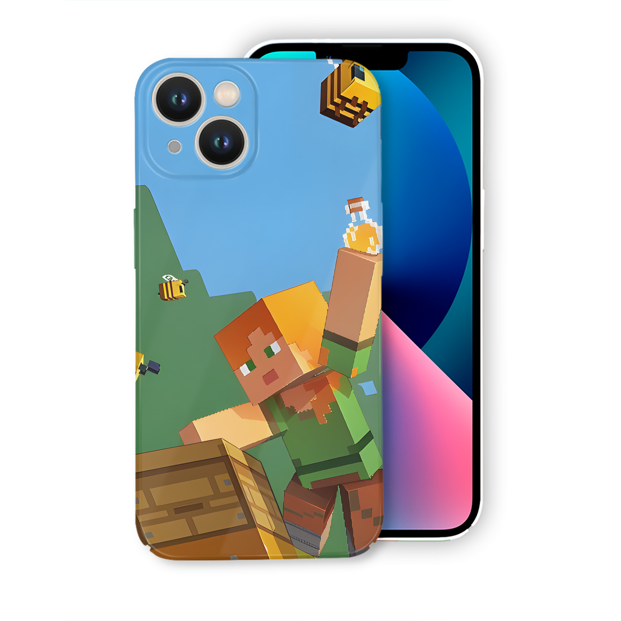 （画像用） マインクラフト ブロックの世界 Minecraft MC Block world 【iPhone 14シリーズ対応】ハードケース